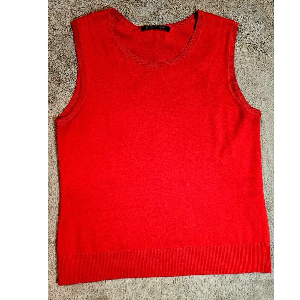 Brooks Brothers Supima Cotton Knit Vest, Red, Sleeveless, Womens Sz L
